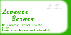 levente berner business card